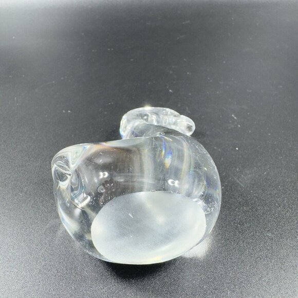 Vintage 1980s Clear Glass Duck Bird Figurine Whimsical Decor Glassware Figure - Picture 9 of 11